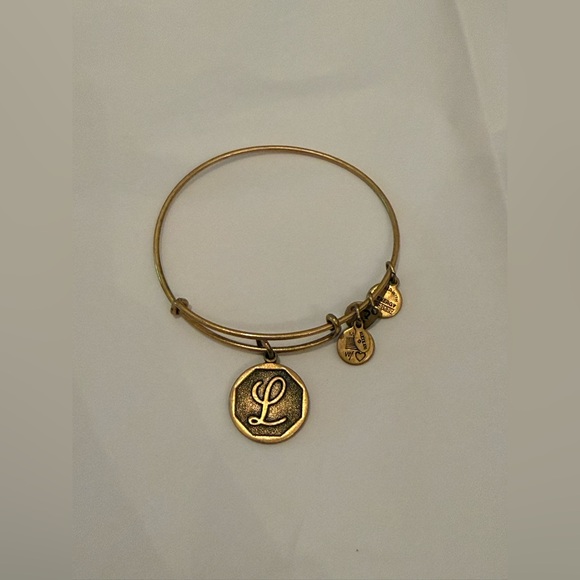 Alex and Ani Gold Charm “L” Bangle Bracelet - Picture 1 of 2